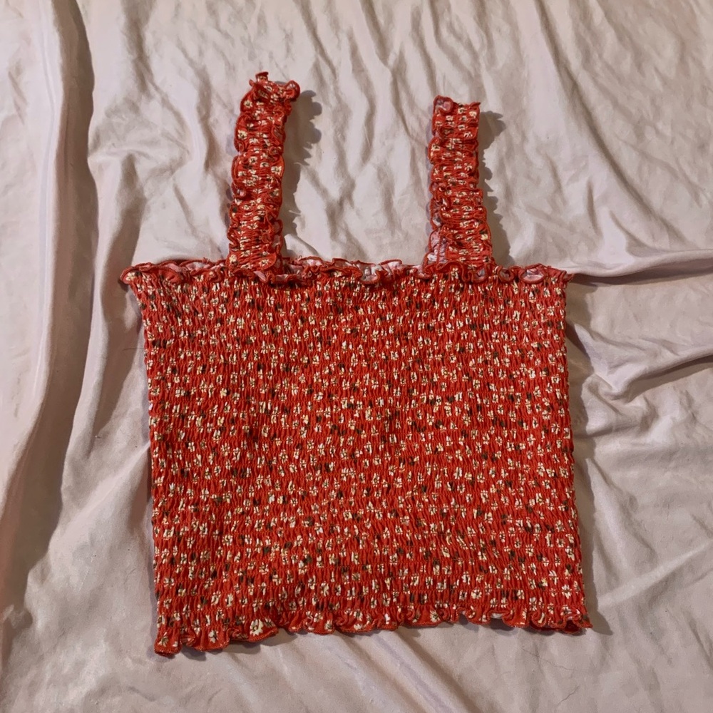 Red Floral Tube Top